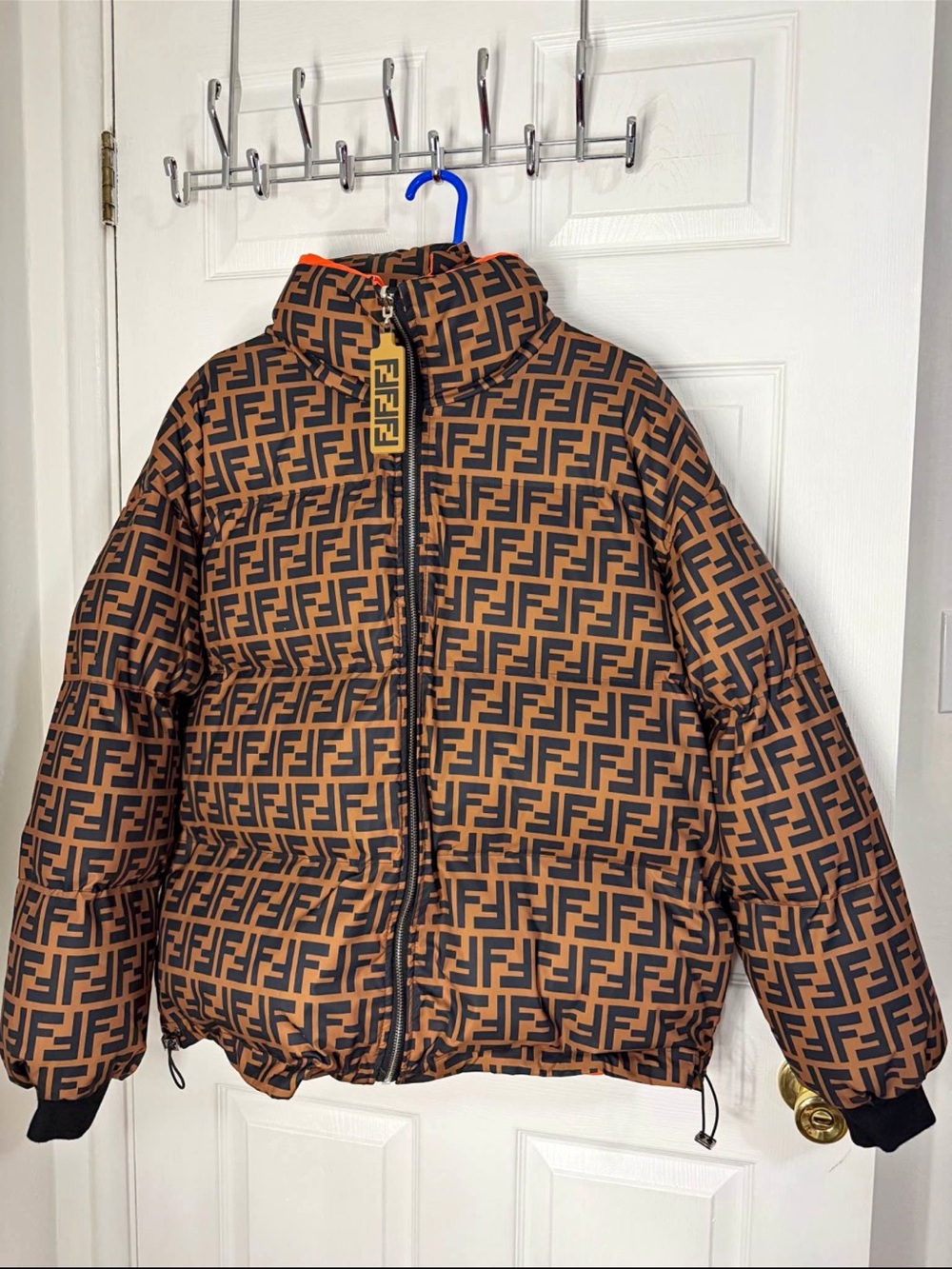 Fendi FF Zucca monogram padded/puffer jacket unisex